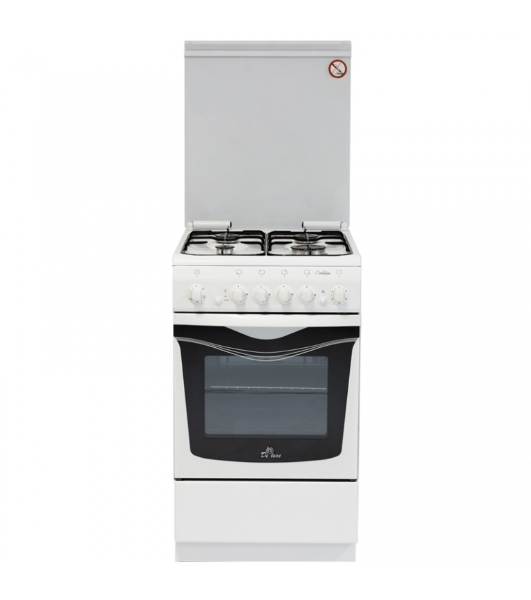 Плита газовая De Luxe 506040.03Г (КР) ЧР белый, конфорок 4 шт, духовка 54 л, 50 см x 85 см x 60 см