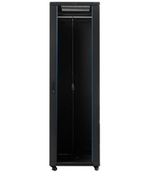 Шкаф серверный Lanmaster (TWT-CBB-47U-6X10-G1) напольный 47U 600x1000мм пер.дв.стекл металл 2 бок.пан. 800кг черный