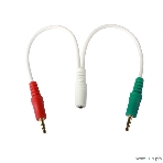 Кабель аудио сигнала Cablexpert, Jack3.5 нушники + 3.5 микрофон-> Jack3.5 4pin, длина 20 см, белый, фото4
