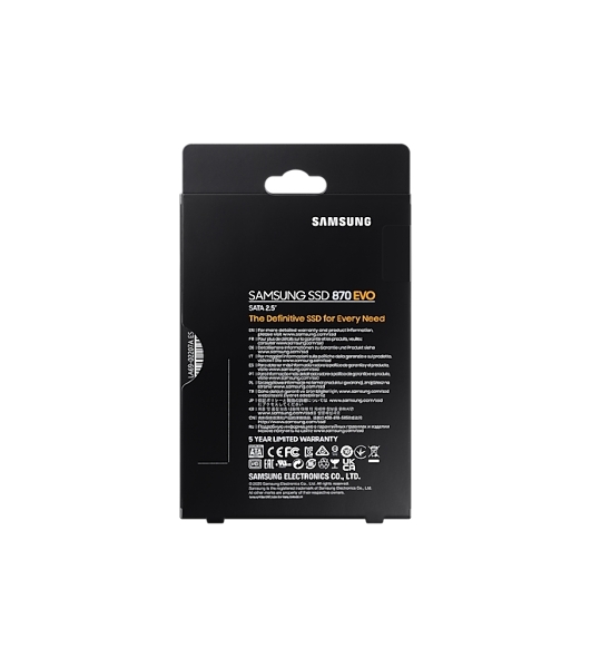 Накопитель SSD Samsung 4Tb 870 EVO, V-NAND, 2.5', SATA III, [R/W - 530/560 Mb/s]