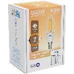 Лампа светодиодная филаментная Gauss Smart Home DIM E14 C35 4,5 Вт 1/10/40, фото10