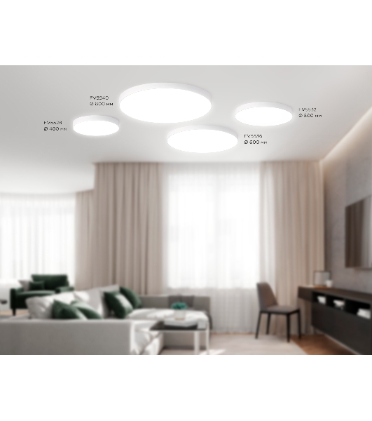 Потолочный светодиодный светильник Ambrella light FV5528 WH белый LED 45W 4200K D400*58 (Без ПДУ)