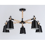 Светильник Ambrella light TR82211/5 BK/LW черный/светлое дерево E27/5 max 40W D780*430, фото5