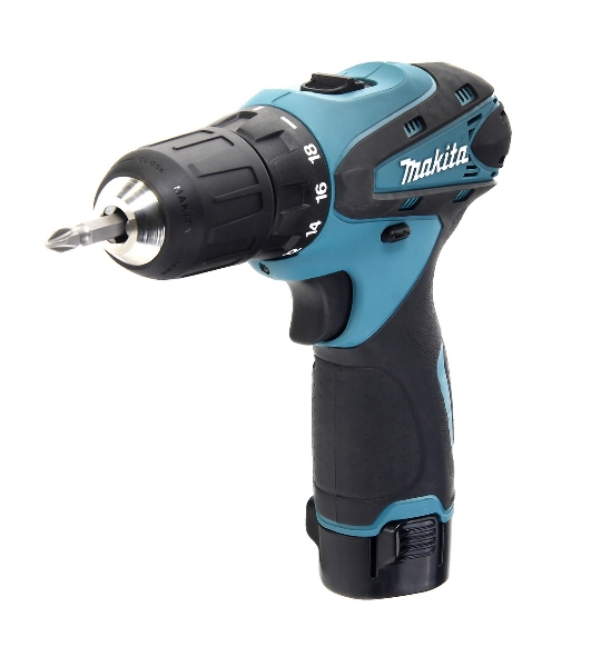 Дрель-шуруповерт Makita DF330DWE, 10,8 В, 1,3 Ач, 24 Нм, щеточный