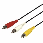 Шнур Rexant 3 RCA - 3 RCA, 1.5 м, черный (10 шт./уп.), фото 1