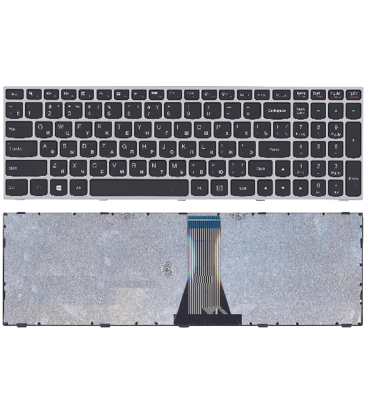 Клавиатура для ноутбука Lenovo IdeaPad G50-70 G50-30 черная с серой рамкой