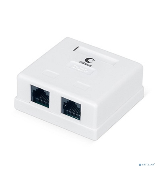 Розетка компьютерная Cabeus WS-8P8C-Cat.5e-2 RJ-45, категория 5e, двойная, внешняя, Dual IDC