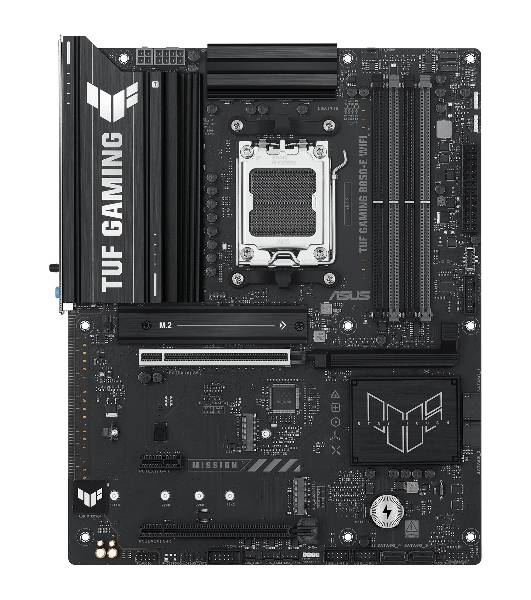 Материнская плата ASUS TUF Gaming B850-E WiFi, AM5, AMD B850, 4xDDR5, 4xSATA, 3xM.2, 1xPCIe 5.0 x16, 1xPCIe 4.0 x16, 1xPCIe x1, 1xDP, 1xHDMI, 2xUSB-C (1x10Gbps, 1x20Gbps), 3xUSB-A 5Gbps, 3xUSB-A 2.0, 1x2.5Gb LAN, Wi-Fi 6E, Bluetooth 5.3, 3x3.5 мм, 7.1, ATX