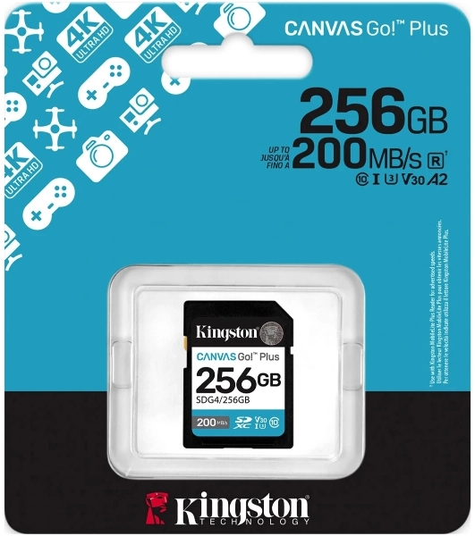 Флеш карта SDXC 256Gb Kingston SDG4/256Gb Canvas Go! Plus V30