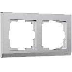 Рамка на 2 поста Stark (серебряный матовый) W0021865, фото 1