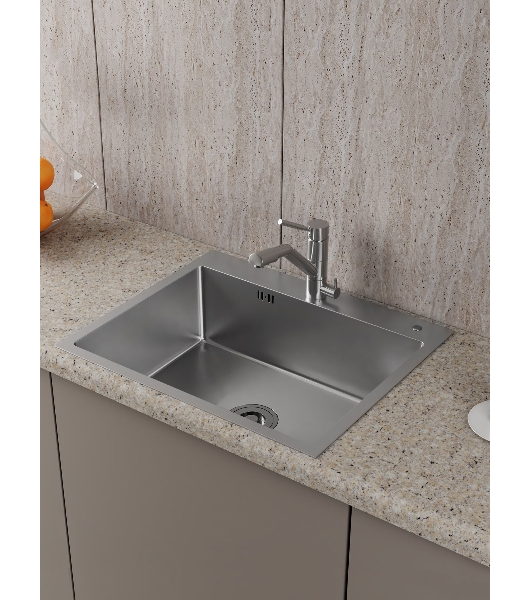 Мойка кухонная из нержавеющей стали BAU SOUL KT6050S SATIN, сифон EASY CLEAN в комплекте