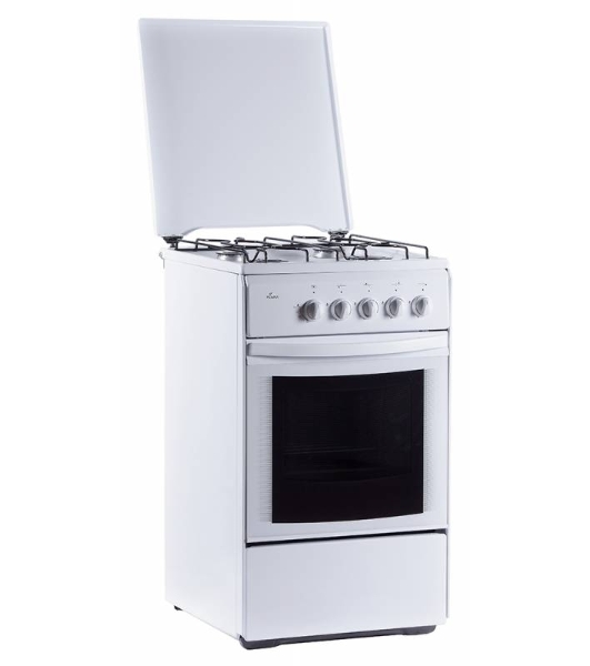 Плита газовая Flama RG 2401 W белый, конфорок 4 шт, духовка 50 л, 50 см x 85 см x 60 см