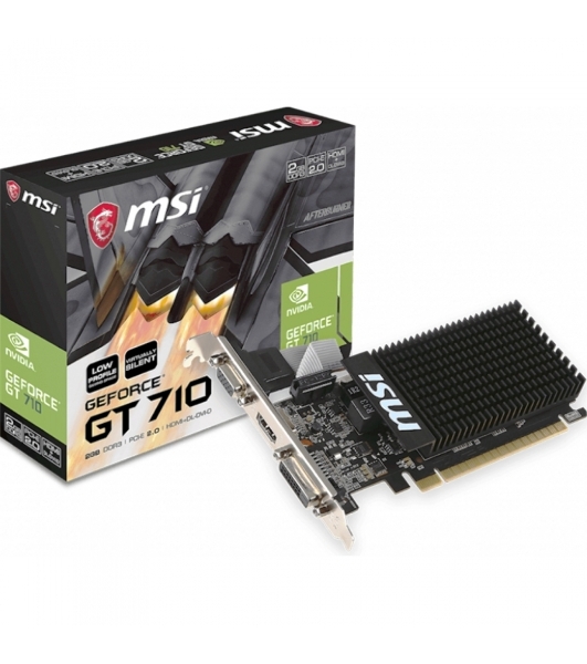 Видеокарта MSI PCI-E GT 710 2GD3H LP nVidia GeForce GT 710 2048Mb 64bit DDR3 954/1600 DVIx1/HDMIx1/CRTx1/HDCP Ret low profile