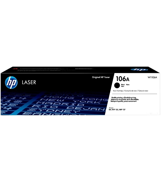 Картридж лазерный HP W1106A (HP 106A) черный для HP Laser 107/135/137 1000 страниц.