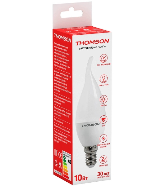 Лампа светодиодная Hiper THOMSON LED TAIL CANDLE 10W 830Lm E14 4000K TH-B2030