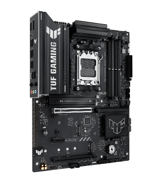 Материнская плата ASUS TUF Gaming B850-E WiFi, AM5, AMD B850, 4xDDR5, 4xSATA, 3xM.2, 1xPCIe 5.0 x16, 1xPCIe 4.0 x16, 1xPCIe x1, 1xDP, 1xHDMI, 2xUSB-C (1x10Gbps, 1x20Gbps), 3xUSB-A 5Gbps, 3xUSB-A 2.0, 1x2.5Gb LAN, Wi-Fi 6E, Bluetooth 5.3, 3x3.5 мм, 7.1, ATX