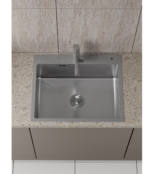 Мойка кухонная из нержавеющей стали BAU SOUL KT6050S SATIN, сифон EASY CLEAN в комплекте