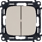 Механизм выключателя 2-кл. СП Valena Allure 10А IP20 250 В с лицевой панелью; безвинтовые зажимы сл. кость Legrand 752805, фото4