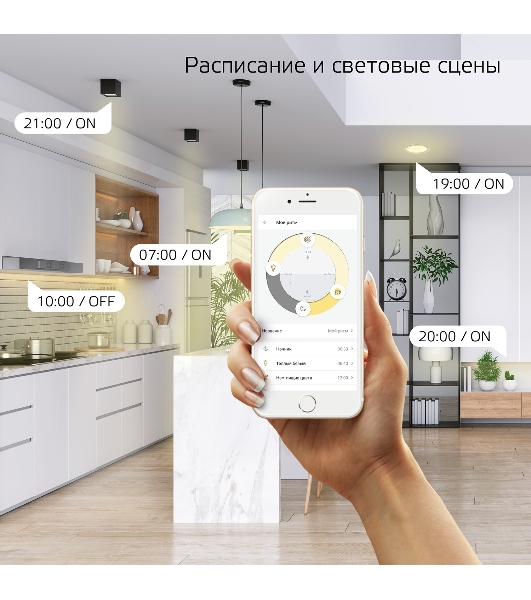 Лампа светодиодная филаментная Gauss Smart Home DIM E14 C35 4,5 Вт 1/10/40