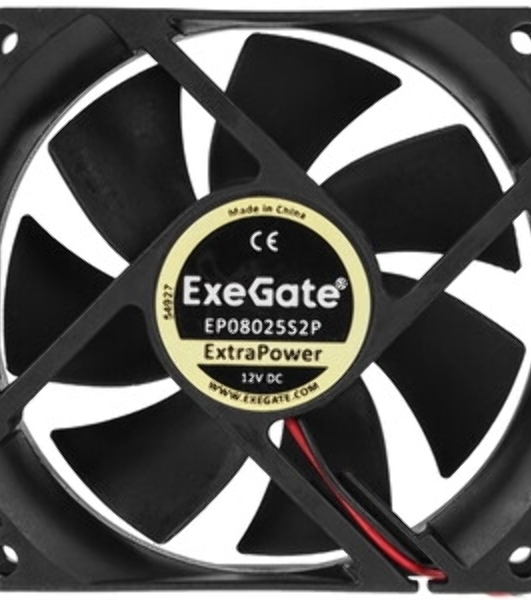 Вентилятор для корпуса ExeGate ExtraPower EP02510S2P-5 черный, 25 мм, 12000 об/мин, 26 дБ, 2 pin