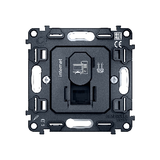 Механизм компьютерной розетки Ambrella Volt RJ-45 (8P8C) CAT6 с автоматической защитной шторкой QUANT VM188