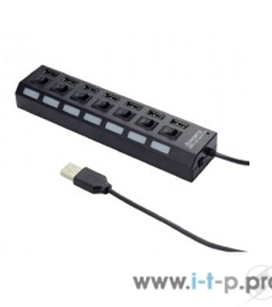 USB-концентратор Gembird UHB-U2P7-02, USB 2.0, USB 7 портов, USB/Адаптер: 5 В / 2 A