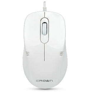Мышь проводная Crown CMM-502 белый, 1000 dpi, USB, кнопки - 3
