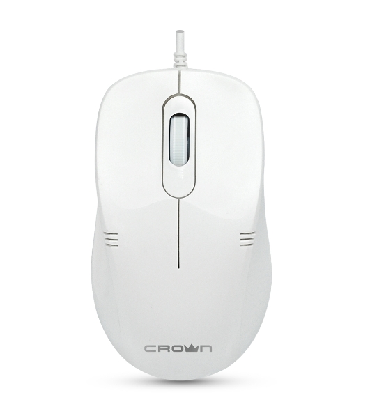 Мышь проводная Crown CMM-502 белый, 1000 dpi, USB, кнопки - 3