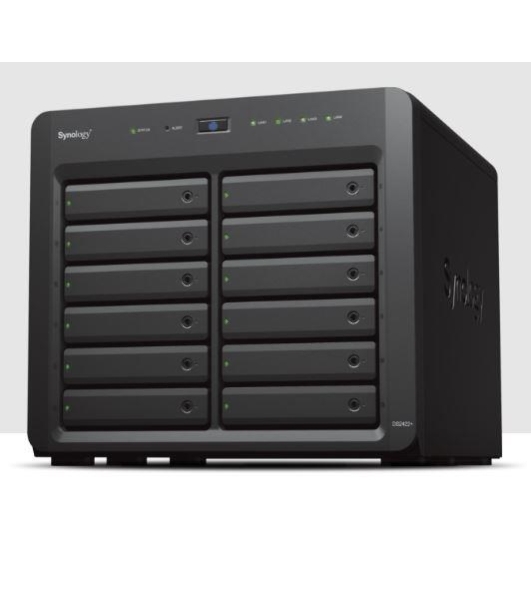 Сетевое хранилище Synology QC2.2GHz CPU/4Gb(up to 32Gb)/RAID 0,1,5,6,10/up to 12 SATA SSD/HDD (3.5' or 2.5') (up to 24 with 1xDX1222), 2xUSB3.0, 4xGbE(+1Expslot),iSCSI, 2xIPcam(upto40)/1xPS/3YW'