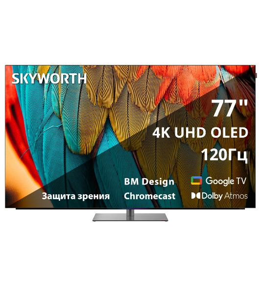 Телевизор Skyworth 77' 77SXF9850 черный OLED 4K UHD 120Hz Google TV