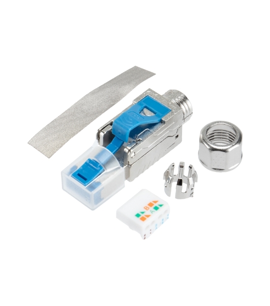 Разъем RJ-45(8P8C) Rexant полевой заделки под витую пару, FTP, CAT 6 (50 µ'/50 микродюймов) серия PRO