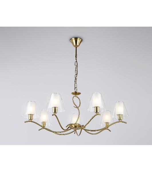Люстра Ambrella light LH57093/7 BS/FR латунь/белый матовый E14/7 max 40W D840*790