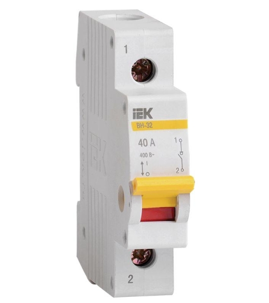 Выключатель нагрузки IEK MNV10-1-040 (мини-рубильник) ВН-32 1Р 40А IEK