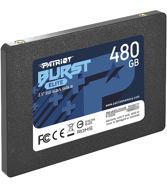 Накопитель SSD Patriot Burst Elite, 480Gb, SATA, 2.5', R/W 450/320
