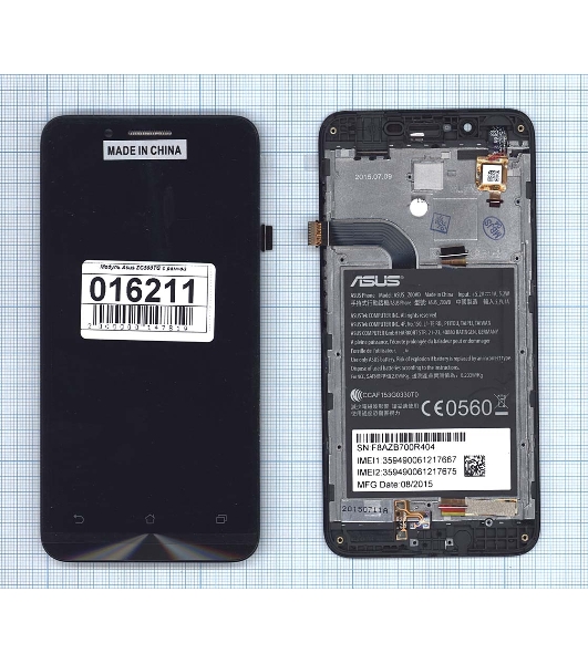 Дисплей для Asus ZenFone Go ZC500TG черный с рамкой