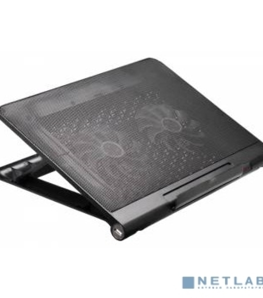 Подставка Buro 17'398x300x29мм 2xUSB 2x 140ммFAN 926г металлическая сетка/пластик черный