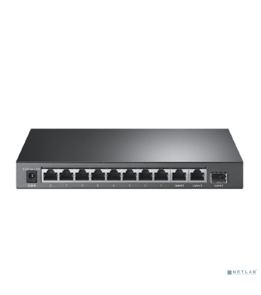 Настольный коммутатор TP-Link TL-SL1311P, 8 портов 10/100 Мбит/с с поддержкой PoE+, 2 гигабитных порта без поддержки PoE, 1 порт SFP, 802.3af/at, бюджет PoE — 65 Вт, стальной корпус