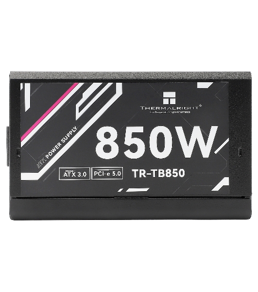 Блок питания Thermalright, 850W 80+ Bronze (ATX, 3.0, PCIe 5.0, Full modular, 1x24(20+4)pin, 2xCPU 8(4+4)pin, 4xPCIe*2 8(6+2)pin, 3xSATA3, 1x12+4pin (12VHPWR PCIe 5.0 12+4pin 600mm), 3xMOLEX4pin, Active, 120x120мм, 150x140x86mm, APFC, black)