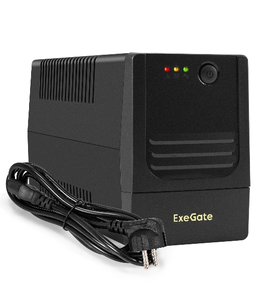 Источник бесперебойного питания ExeGate Power NB-1000.LED.AVR.4C13 (1000VA/650W, LED, AVR, 4*C13, батарея 12V 9Ah, черный)