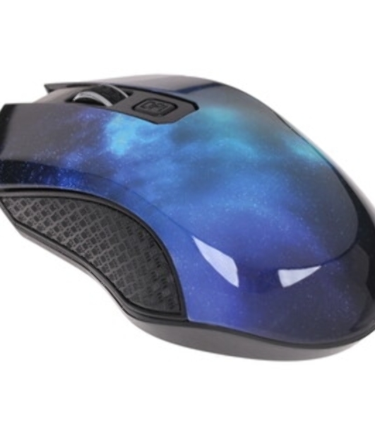 Мышь беспроводная Qumo Office M27 Universe синий, 1600 dpi, радиоканал, USB, кнопки - 4
