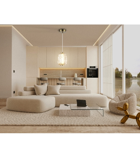Подвесной светодиодный светильник Ambrella light LH30101 SB/TI бронза/янтарь 8W 3000K 140*140*1575