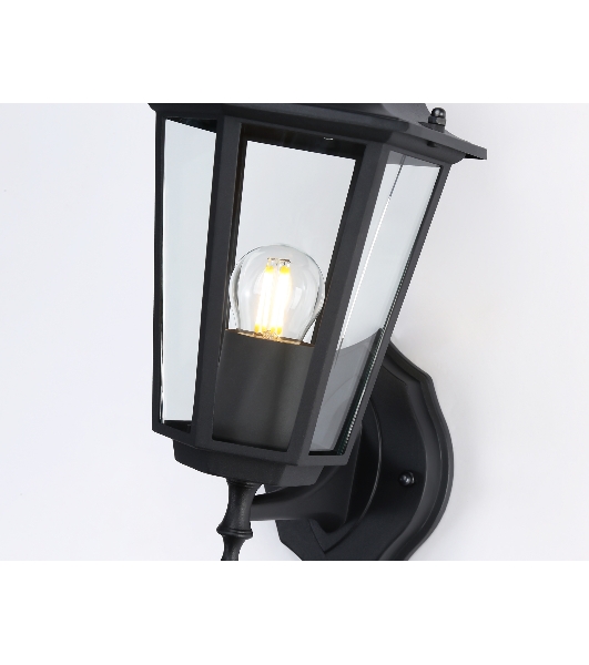Уличный настенный светильник Ambrella light ST2010 BK/CL черный/прозрачный IP54 E27 max 40W 360*150*210