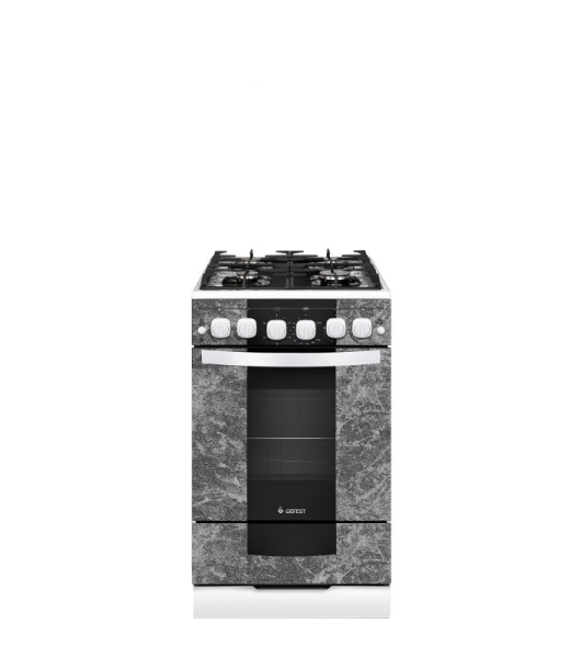 Плита газовая Gefest 5500-02 0113 мрамор, конфорок 4 шт, духовка 52 л, 50 см x 85 см x 58.5 см