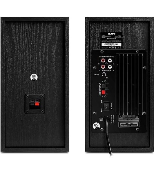 Акустическая система 2.0 SVEN MC-10, чёрный, мощность 2x25Вт (RMS), FM-тюнер, USB/microSD, дисплей, пульт ДУ, Bluetooth SVEN MC-10, чёрный, акустическая система 2.0, мощность 2x25Вт (RMS), FM-тюнер, USB/microSD, дисплей, пульт ДУ, Bluetooth