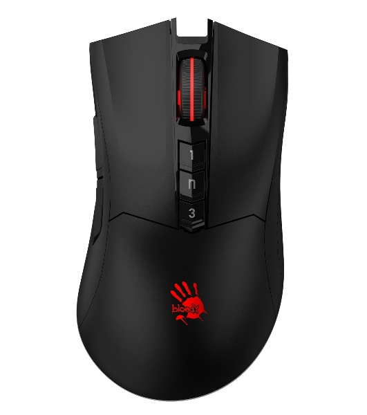 Мышь беспроводная A4Tech Bloody R90 Plus черный, 5000 dpi, радиоканал, USB, кнопки - 8