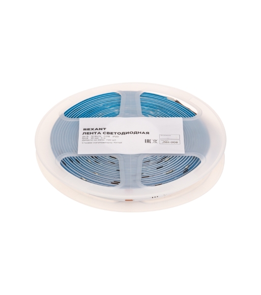 Лента светодиодная Rexant 24В, COB 12Вт/м, 720 LED/м, RGb, 10мм, 5м, IP20