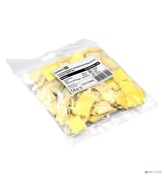 Самоклеющаяся площадка для крепления стяжек ExeGate EX293141RUS STM2020W-100 (20х20 мм, halogen free, -40°C - +85°C, белая, 100 шт)