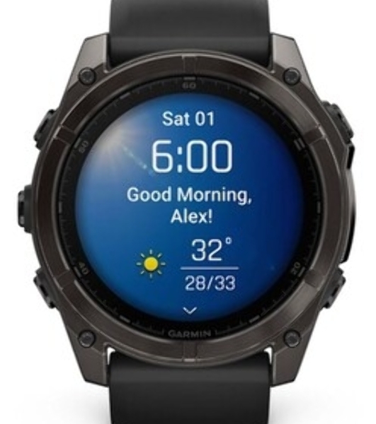 Умные часы Garmin Fenix 8 Solar Sapphire, 1.6' AMOLED, Wi-Fi, Bluetooth, NFC, 100м, серый / желтый