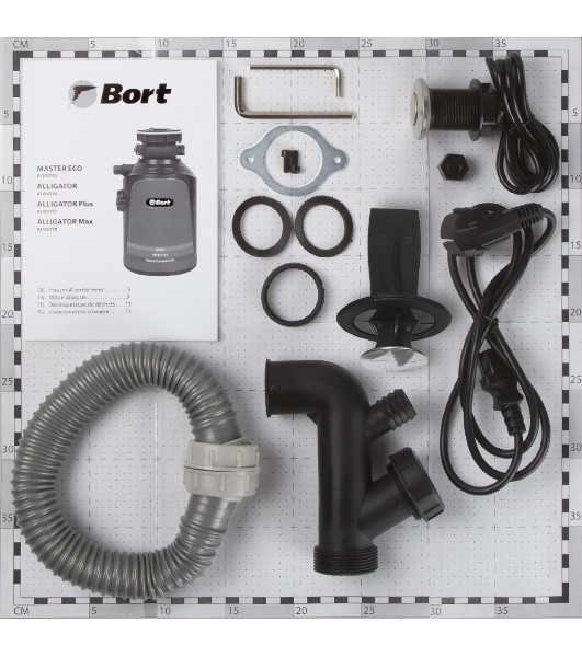 Измельчитель пищевых отходов Bort Alligator Plus, 750 Вт., объем 1 450 мл., пневмовыключатель