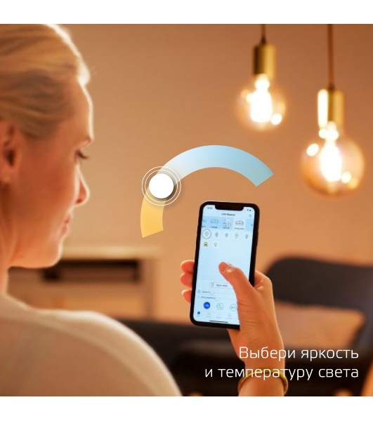 Лампа светодиодная филаментная Gauss Smart Home DIM+CCT E14 CF35 4,5 Вт 2000-6500 К 1/10/40